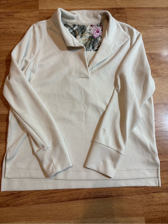 Tommy Bahama Tops - Tommy Bahama Women’s S/P White Collared Long Sleeve Pullover Top
